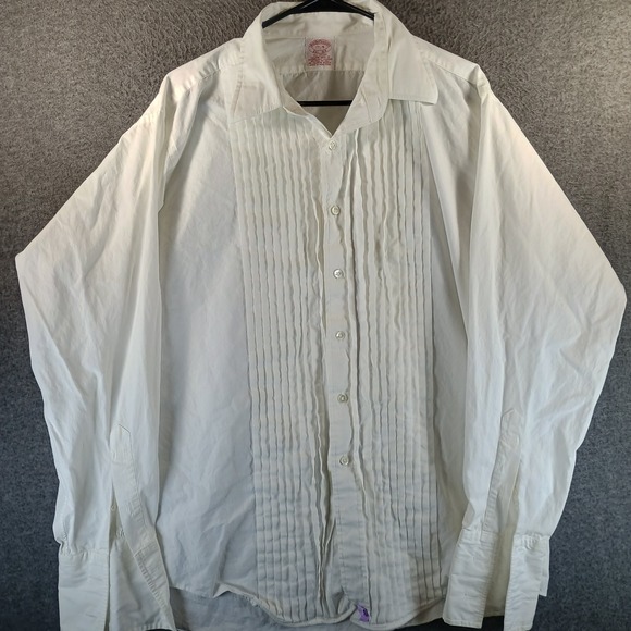 Brooks Brothers Other - Brooks Brother Tuxedo Shirt Men 17 5 4XL White Undershirt Suit Button Up Pleated